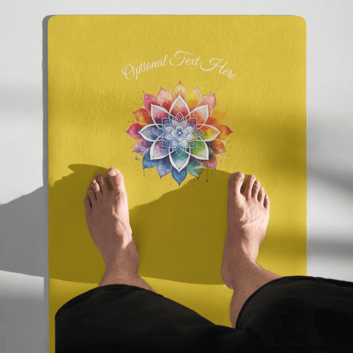 Custom Yoga Zen Lotus Flower Watercolor Yoga Mat - ARTFULANE