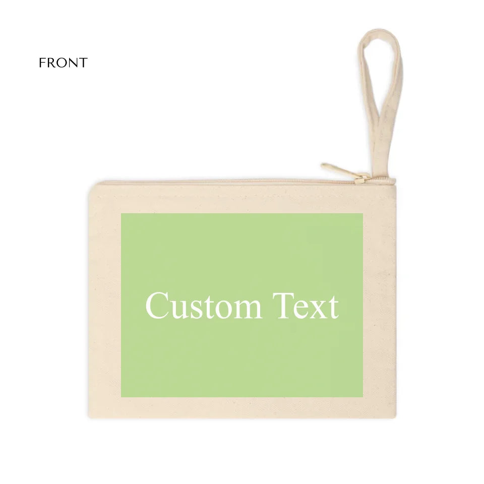 Cotton Accessory Zipper Pouch Front