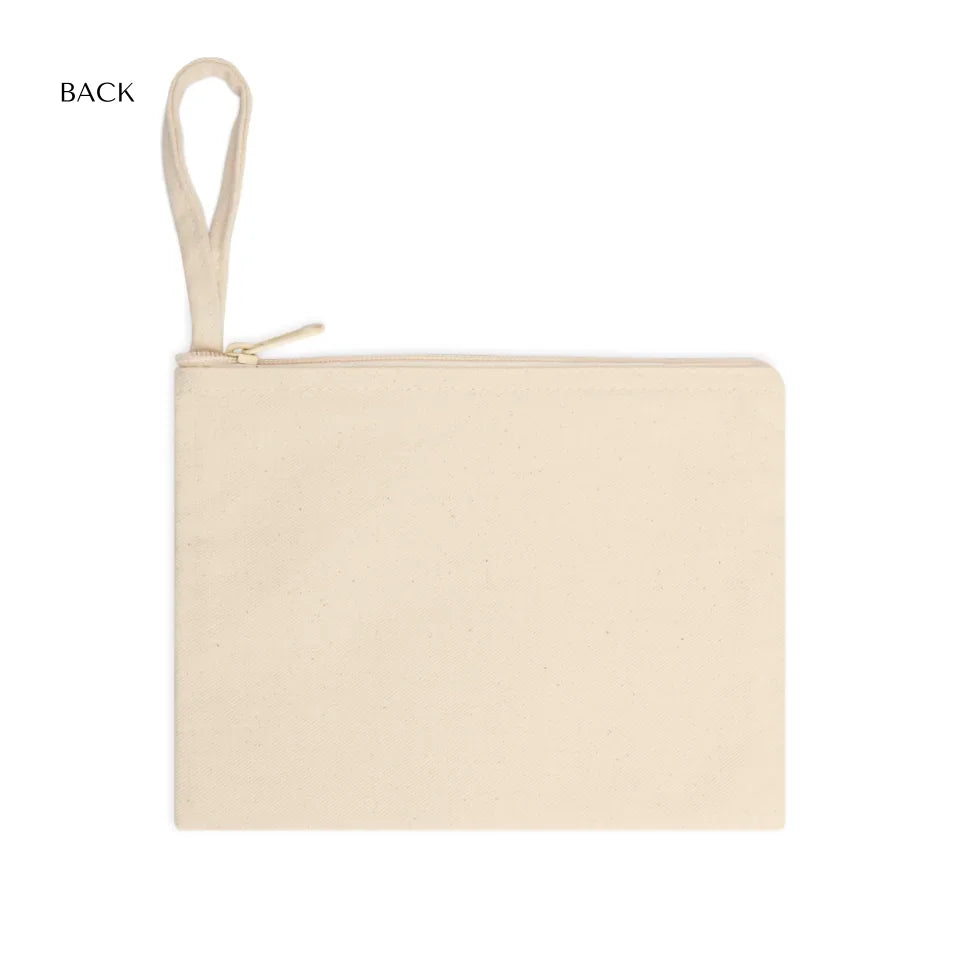 Cotton Accessory Zipper Pouch Back