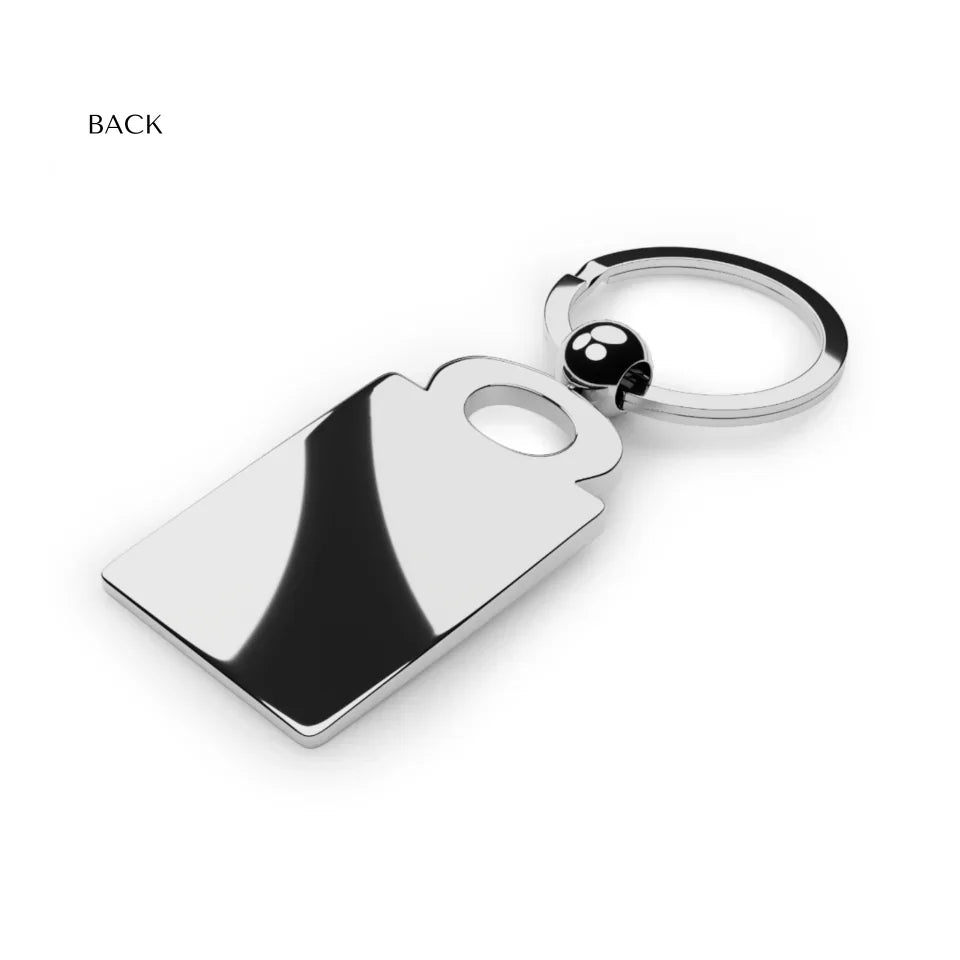 Rectangle Photo Keyring back