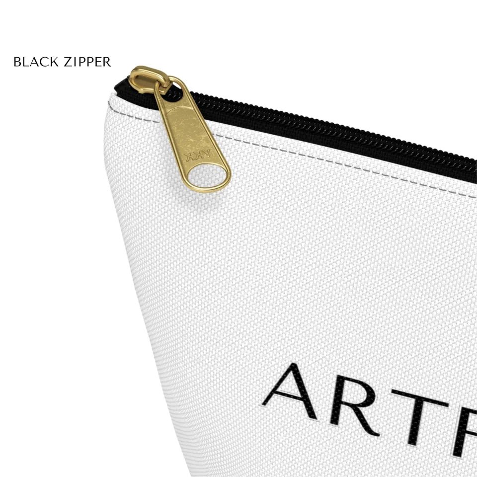 Structured Accessory Pouch w T-bottom Black zipper Close-up