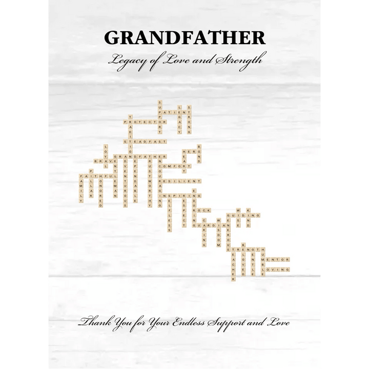 Custom Grandfather Word Tile Blanket - ARTFULANE