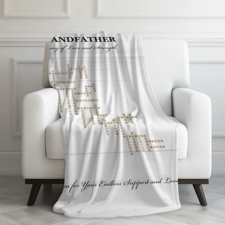 Custom Grandfather Word Tile Blanket - ARTFULANE