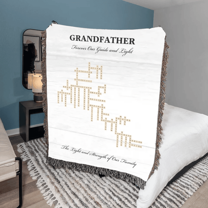 Custom Grandfather Word Tile Blanket - ARTFULANE