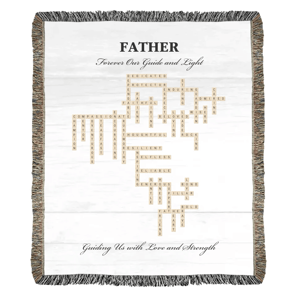 Custom Father Word Tile Blanket - ARTFULANE