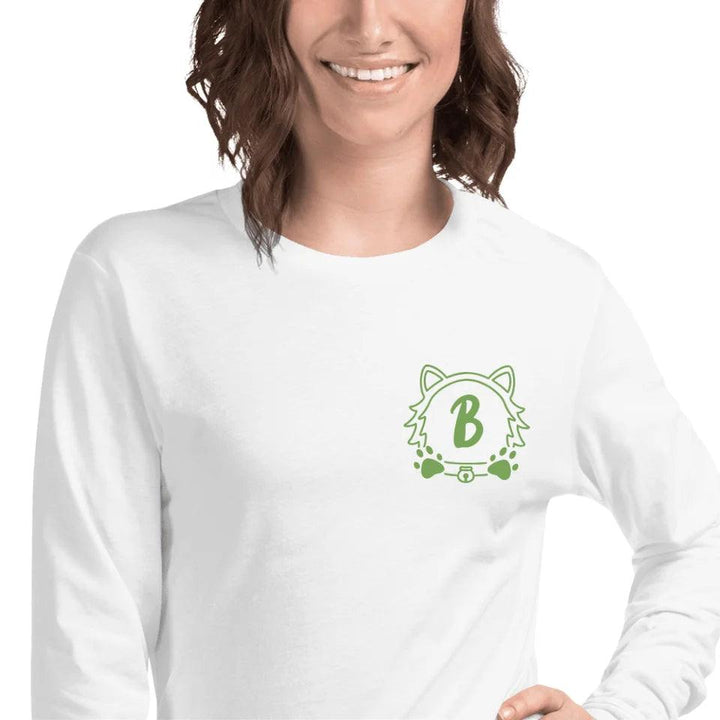 Custom Embroidered Cat Dog Face Monogram Long Sleeve Tee - ART-LST289 - ARTFULANE