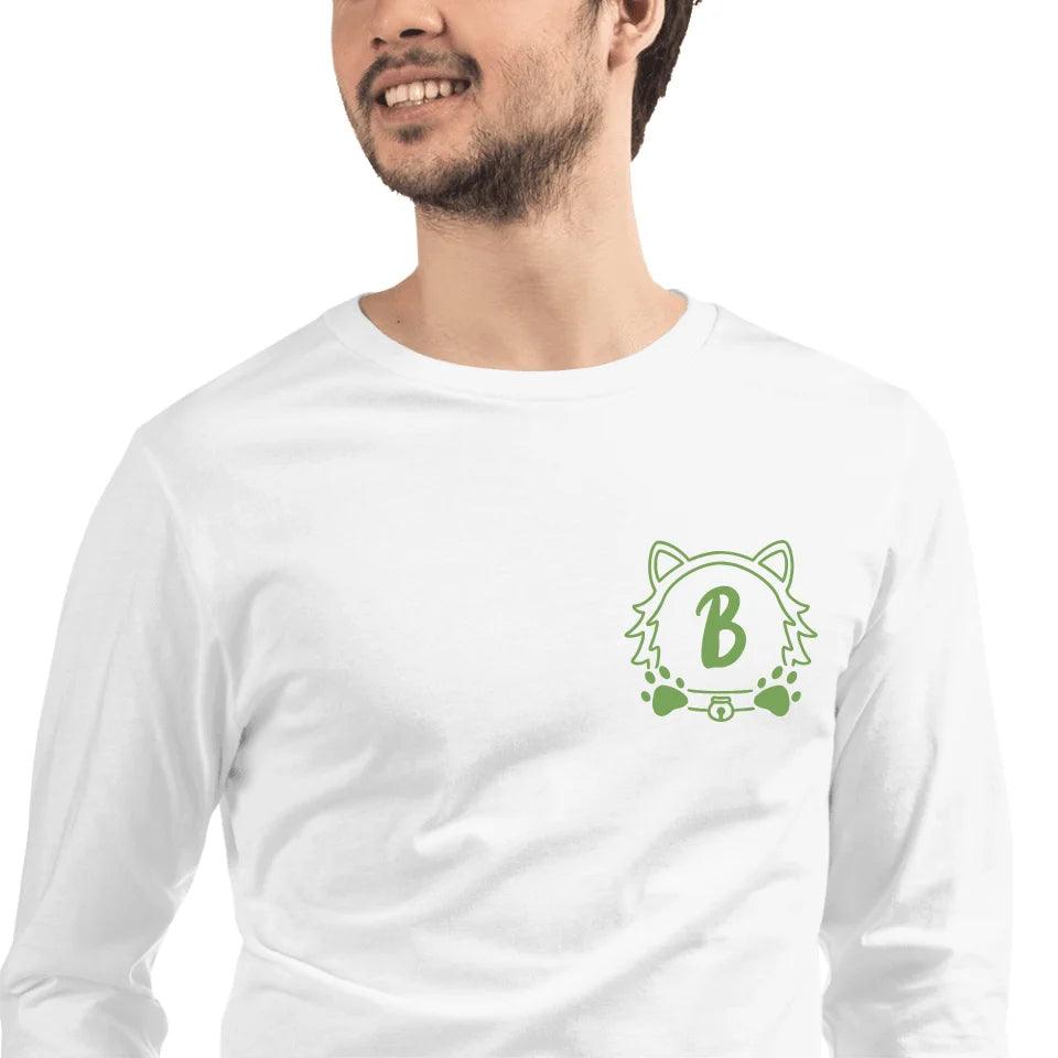 Custom Embroidered Cat Dog Face Monogram Long Sleeve Tee - ART-LST289 - ARTFULANE