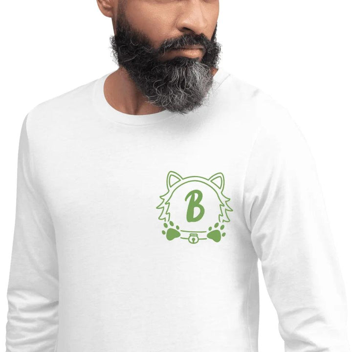 Custom Embroidered Cat Dog Face Monogram Long Sleeve Tee - ART-LST289 - ARTFULANE