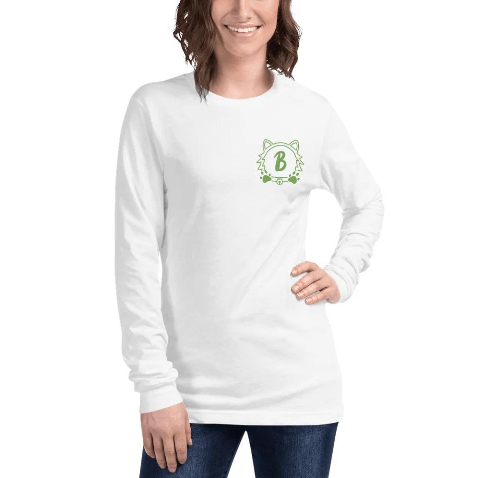 Custom Embroidered Cat Dog Face Monogram Long Sleeve Tee - ART-LST289 - ARTFULANE