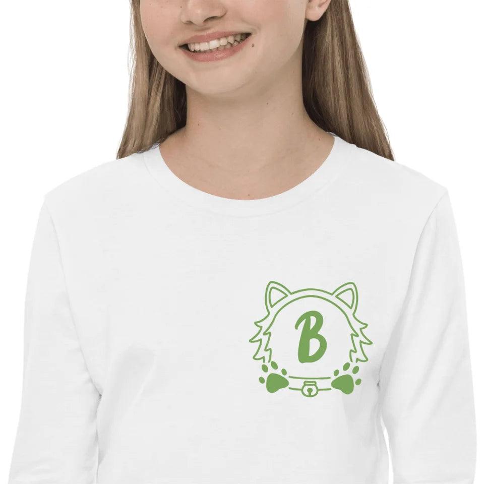 Custom Embroidered Cat Dog Face Monogram Long Sleeve Tee - ART-LST289 - ARTFULANE