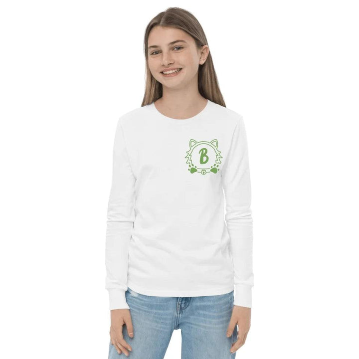 Custom Embroidered Cat Dog Face Monogram Long Sleeve Tee - ART-LST289 - ARTFULANE