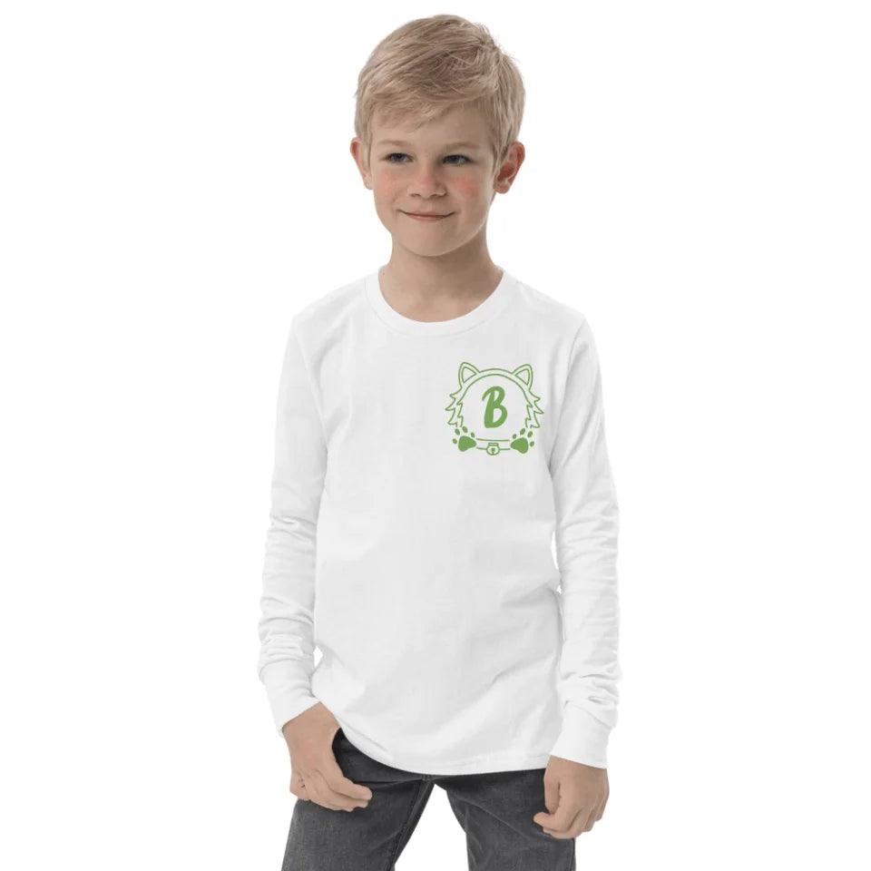 Custom Embroidered Cat Dog Face Monogram Long Sleeve Tee - ART-LST289 - ARTFULANE