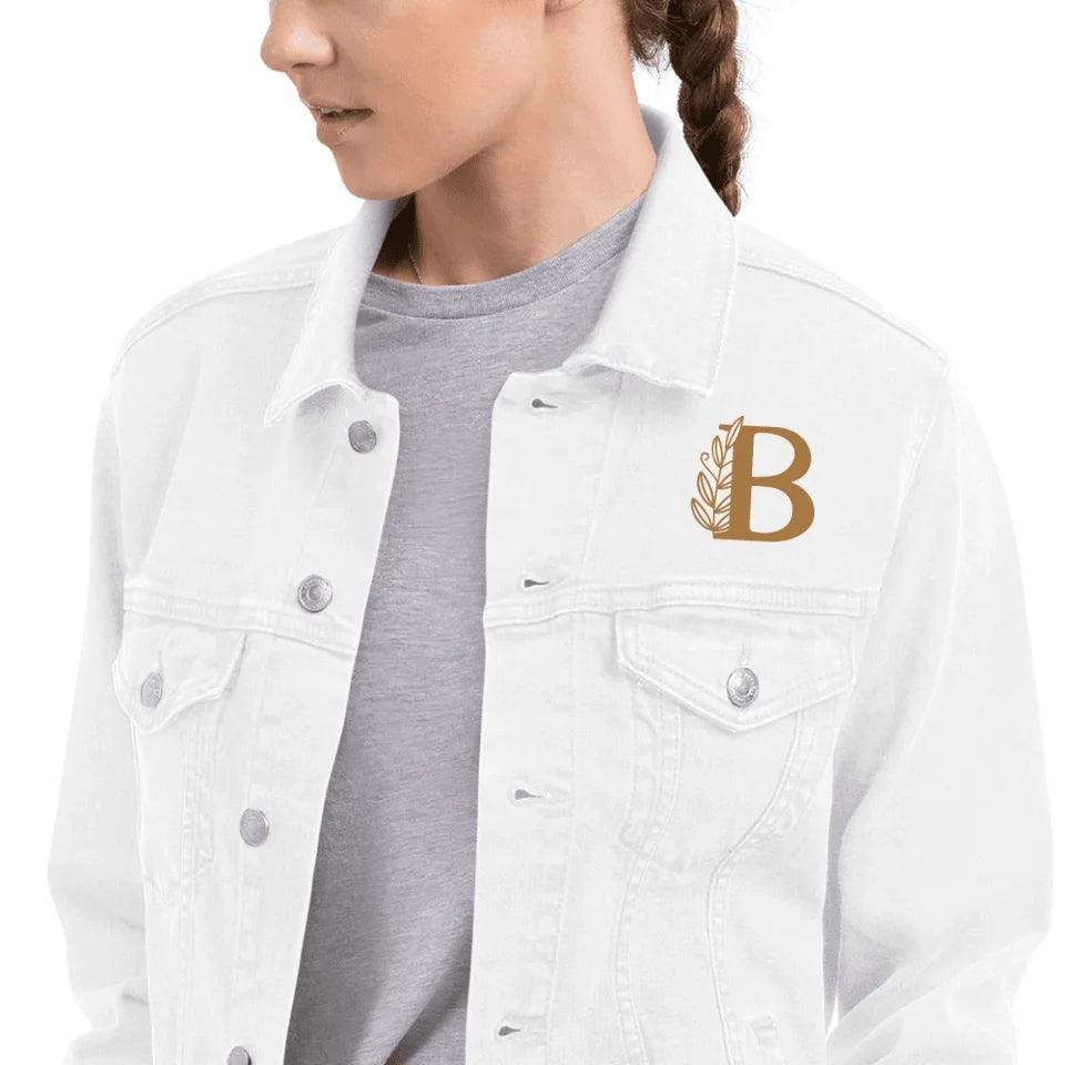 Custom Embroidered Autumn Leaf Initial Jacket - ART-JKT269 - ARTFULANE