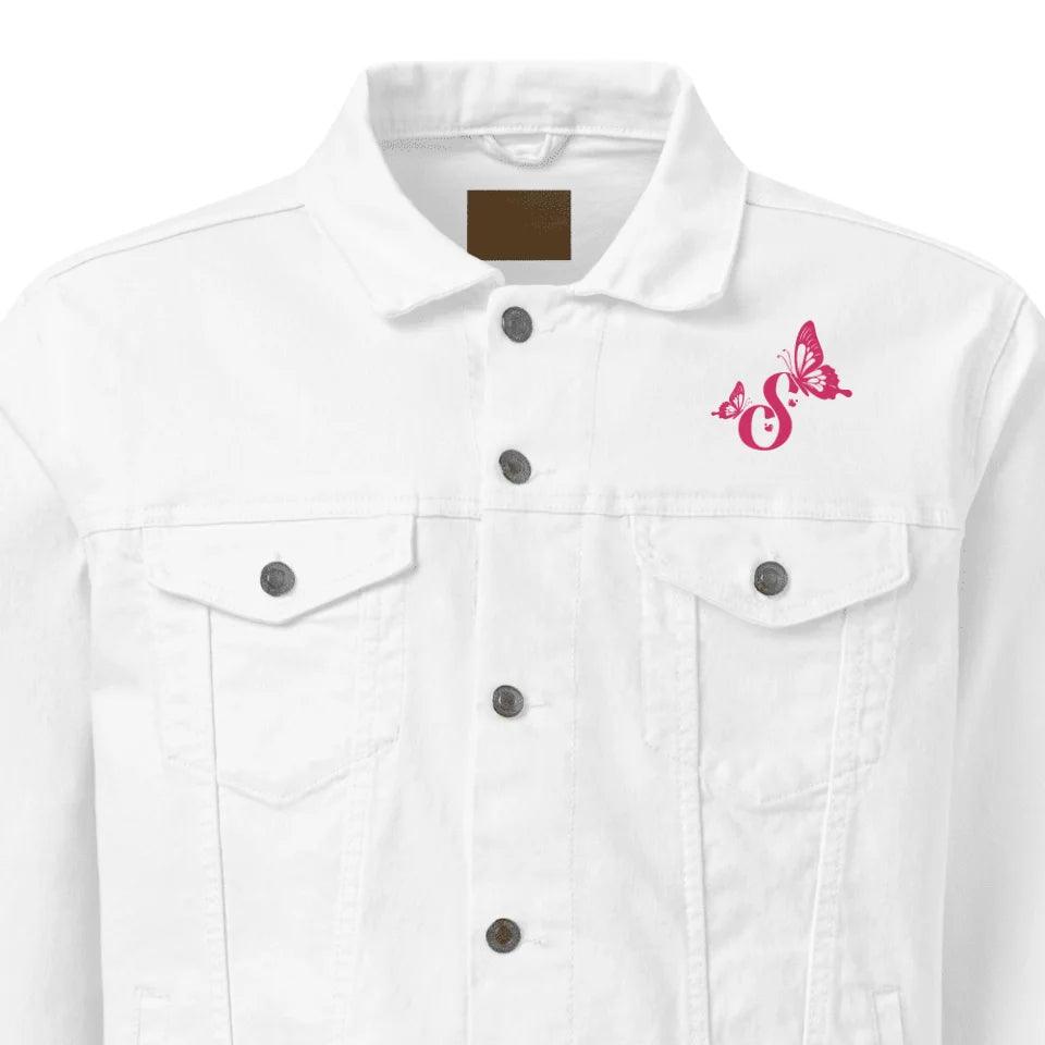 Custom Embroidered Delightful Butterflies Initial Jacket - ART-JKT270 - ARTFULANE