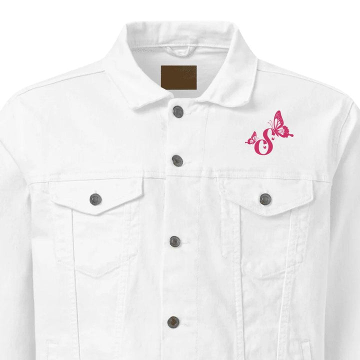 Custom Embroidered Delightful Butterflies Initial Jacket - ART-JKT270 - ARTFULANE