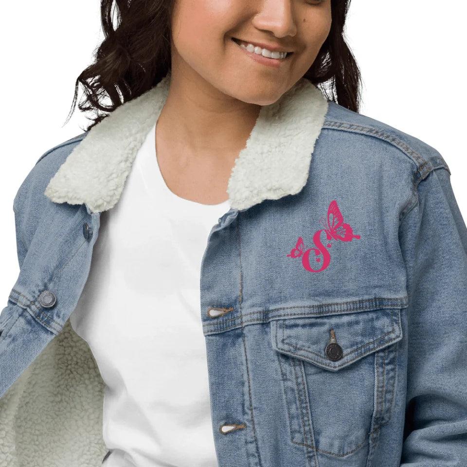 Custom Embroidered Delightful Butterflies Initial Jacket - ART-JKT270 - ARTFULANE