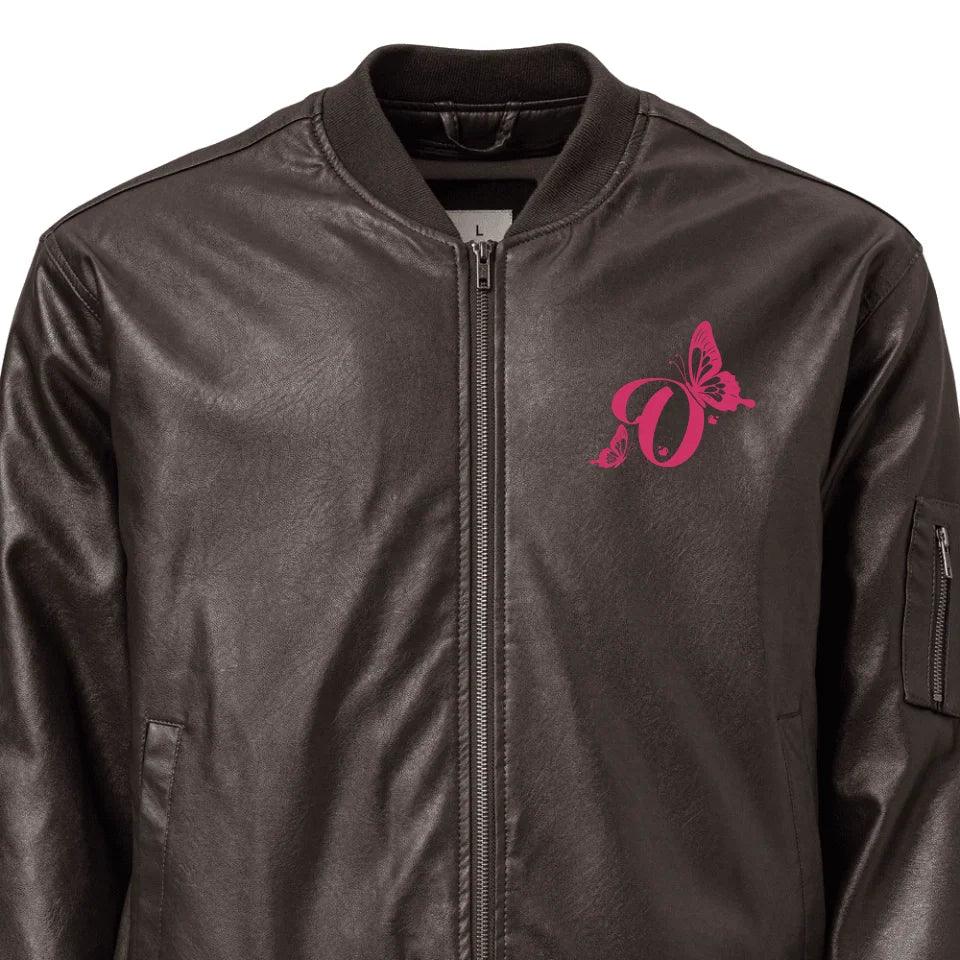 Custom Embroidered Delightful Butterflies Initial Jacket - ART-JKT270 - ARTFULANE