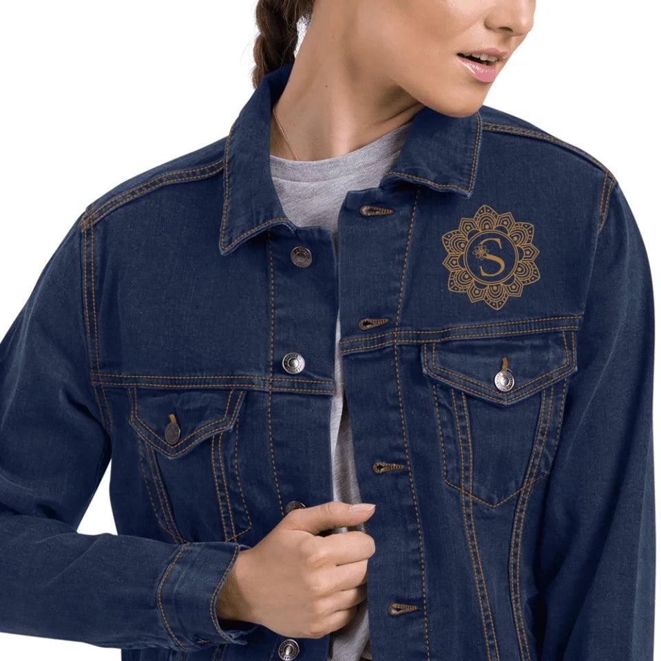 Custom Embroidered Elegant Mandala Initial Jacket - ART-JKT275 - ARTFULANE