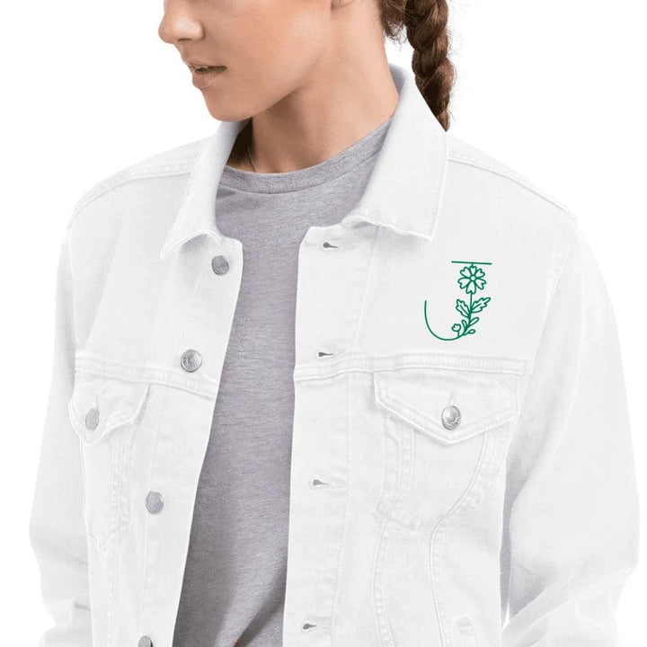 Custom Embroidered Daisy Garden Initial Jacket - ART-JKT278 - ARTFULANE