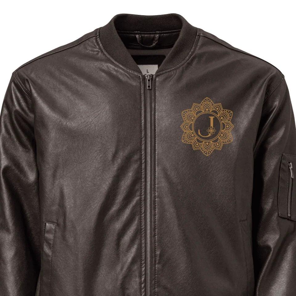 Custom Embroidered Elegant Mandala Initial Jacket - ART-JKT275 - ARTFULANE