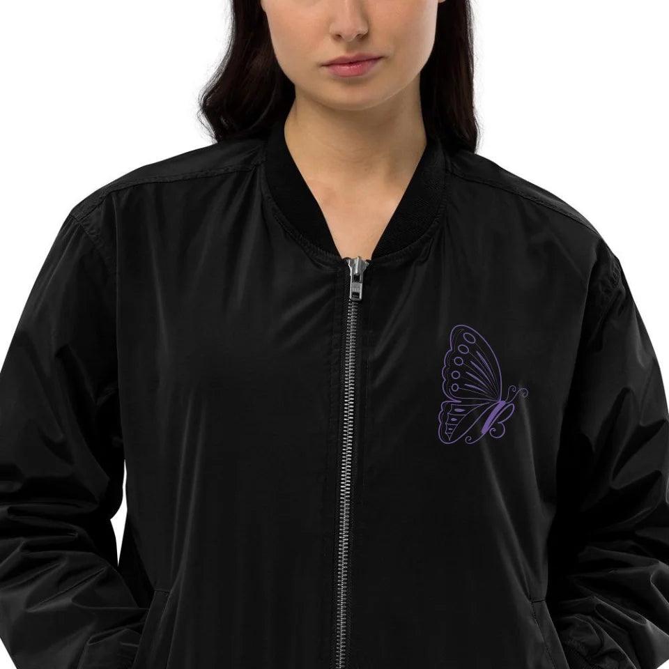 Custom Embroidered Butterfly Initial Jacket - ART-JKT283 - ARTFULANE