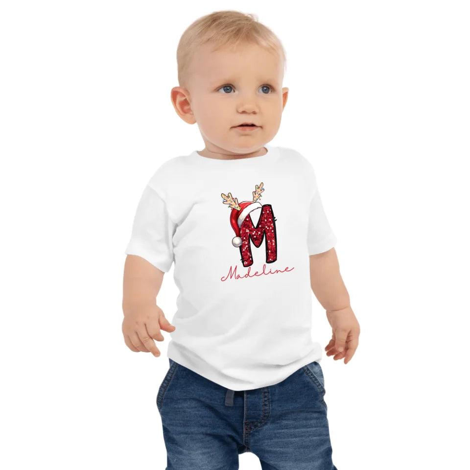 Custom Red Sequin Alphabet Christmas T-Shirt – ART-TSH015 - ARTFULANE