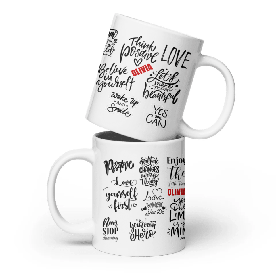 Custom Positive Mindset Motivational Mug - ARTFULANE