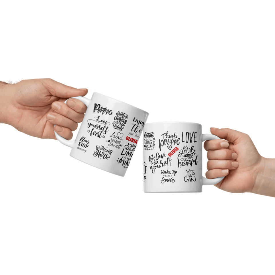 Custom Positive Mindset Motivational Mug - ARTFULANE