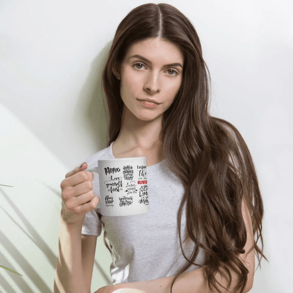 Custom Positive Mindset Motivational Mug - ARTFULANE