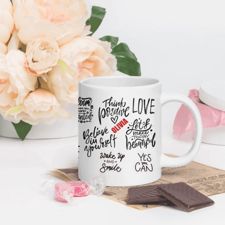 Custom Positive Mindset Motivational Mug - ARTFULANE