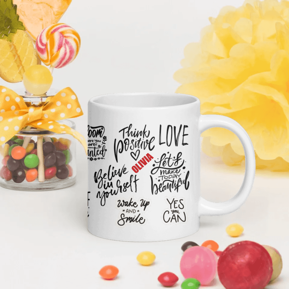 Custom Positive Mindset Motivational Mug - ARTFULANE