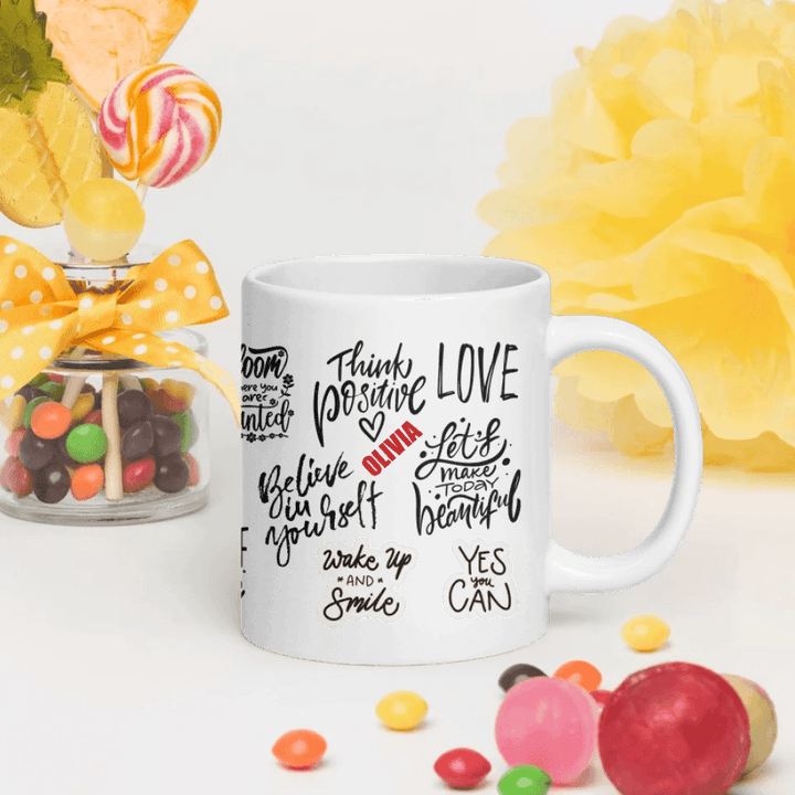 Custom Positive Mindset Motivational Mug - ARTFULANE