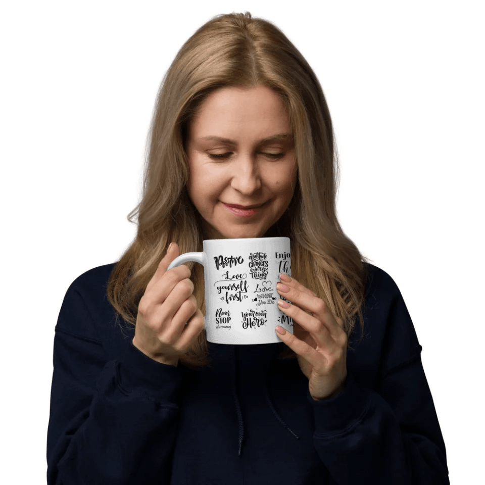 Custom Positive Mindset Motivational Mug - ARTFULANE