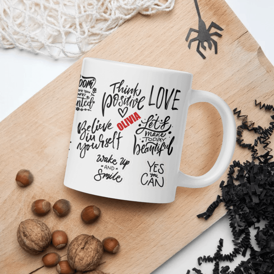 Custom Positive Mindset Motivational Mug - ARTFULANE