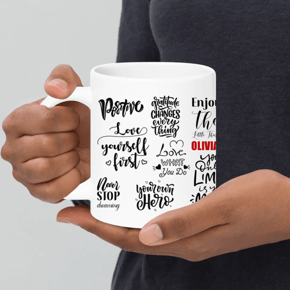 Custom Positive Mindset Motivational Mug - ARTFULANE