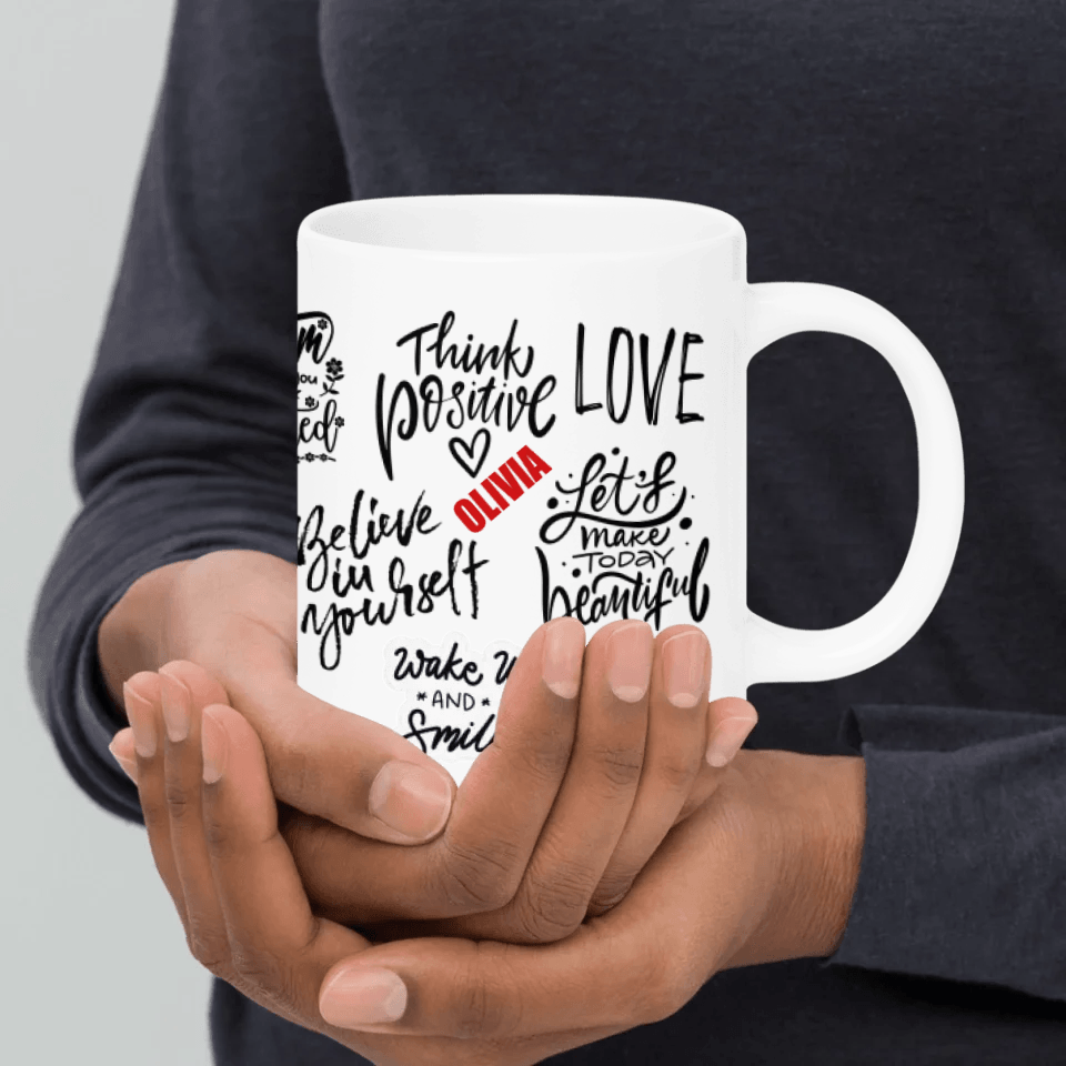 Custom Positive Mindset Motivational Mug - ARTFULANE