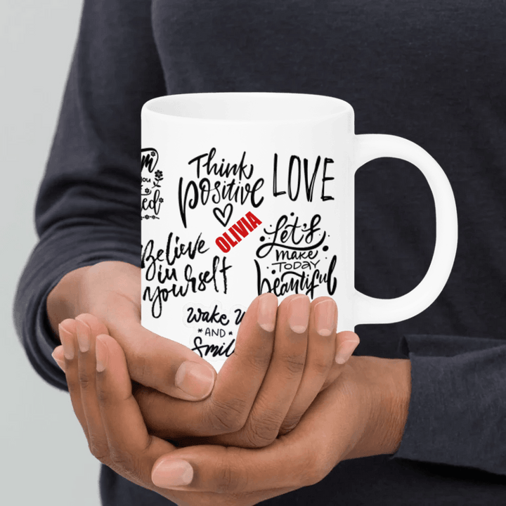 Custom Positive Mindset Motivational Mug - ARTFULANE