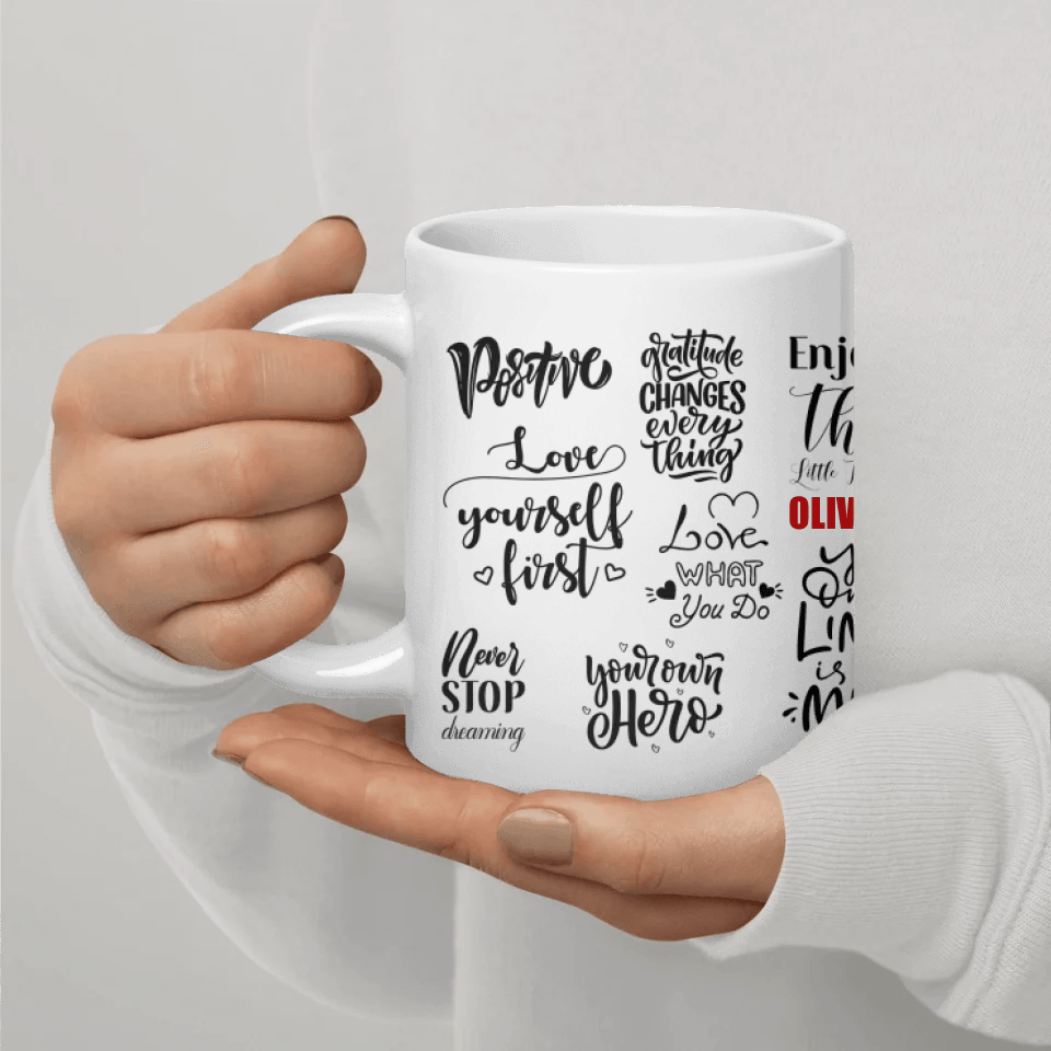 Custom Positive Mindset Motivational Mug - ARTFULANE