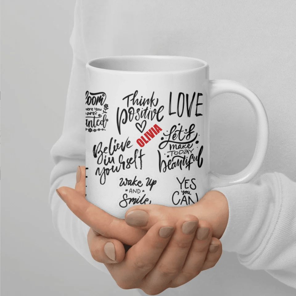 Custom Positive Mindset Motivational Mug - ARTFULANE