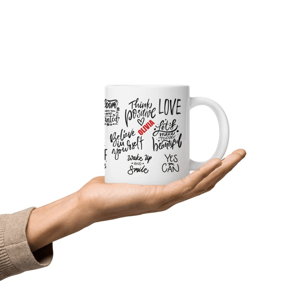 Custom Positive Mindset Motivational Mug - ARTFULANE