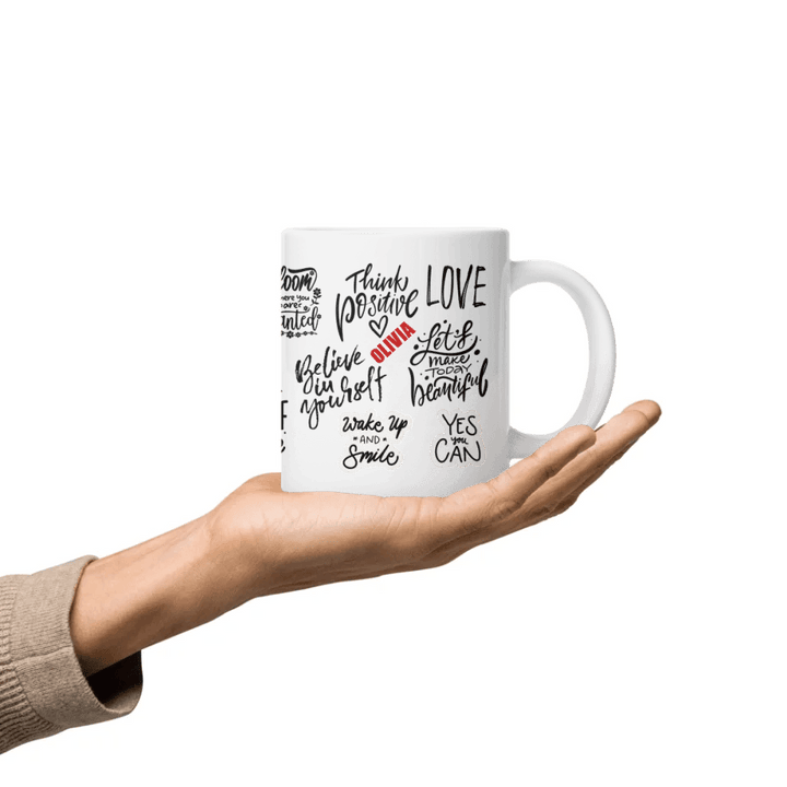 Custom Positive Mindset Motivational Mug - ARTFULANE