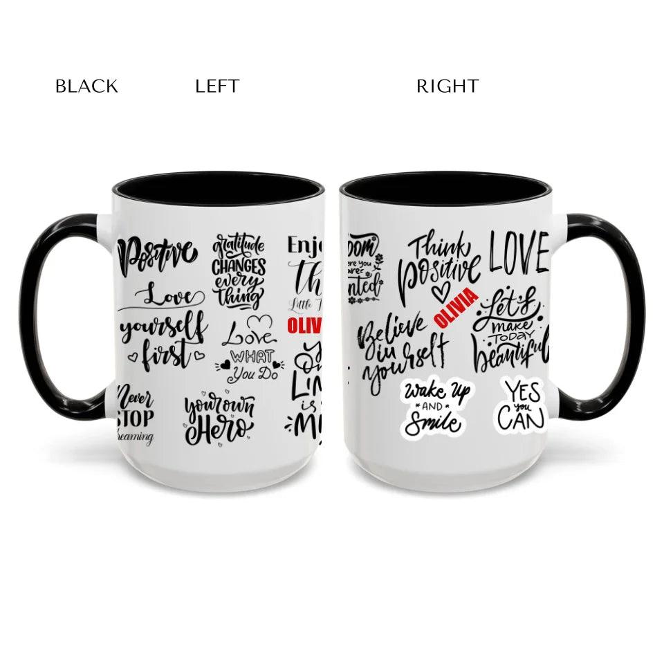 Custom Positive Mindset Motivational Mug - ARTFULANE