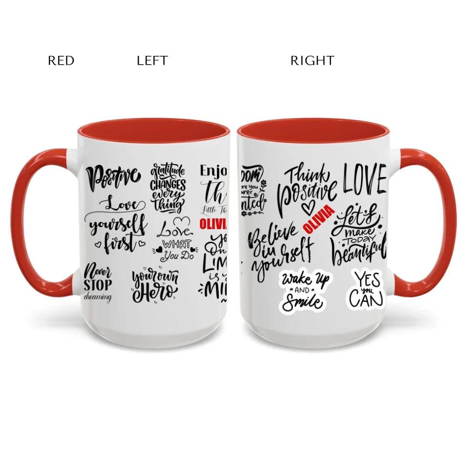 Custom Positive Mindset Motivational Mug - ARTFULANE