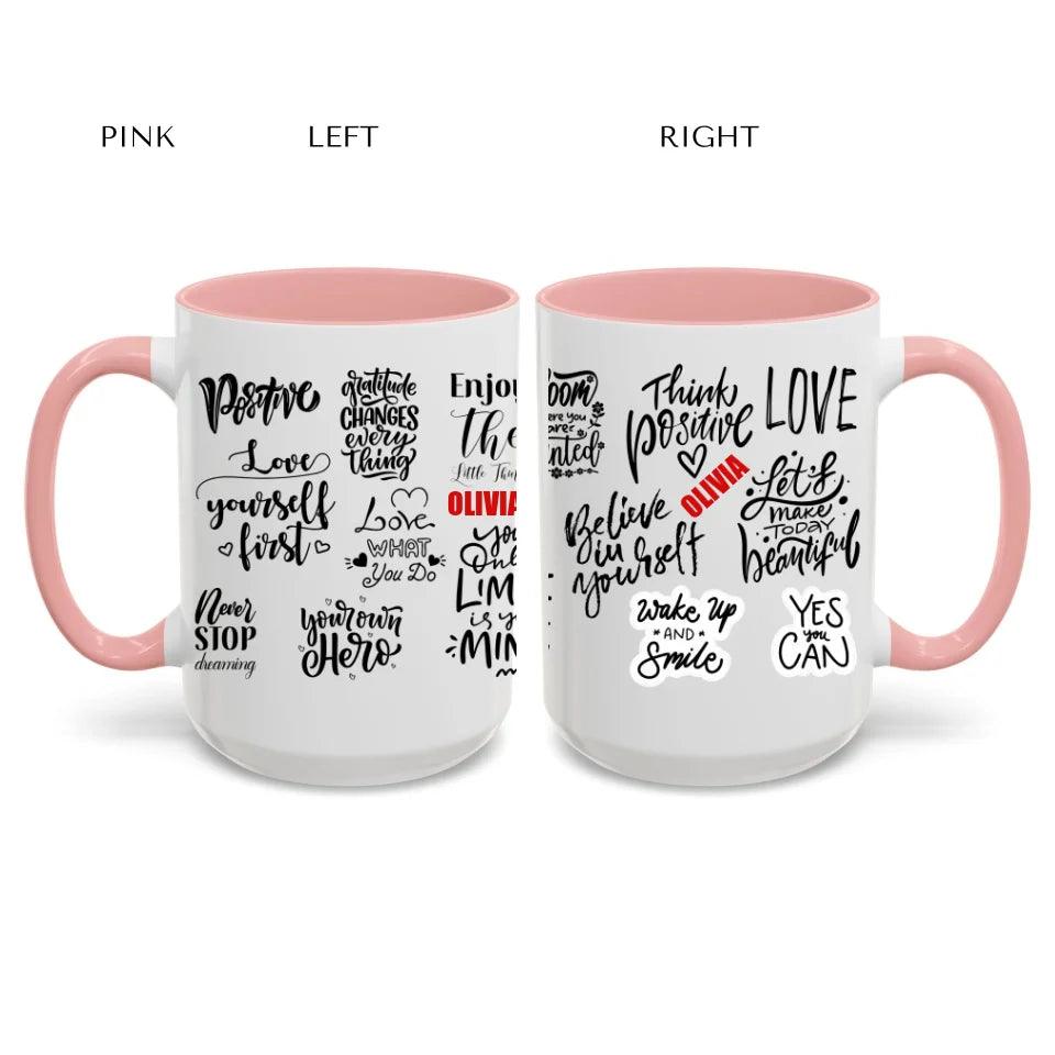 Custom Positive Mindset Motivational Mug - ARTFULANE