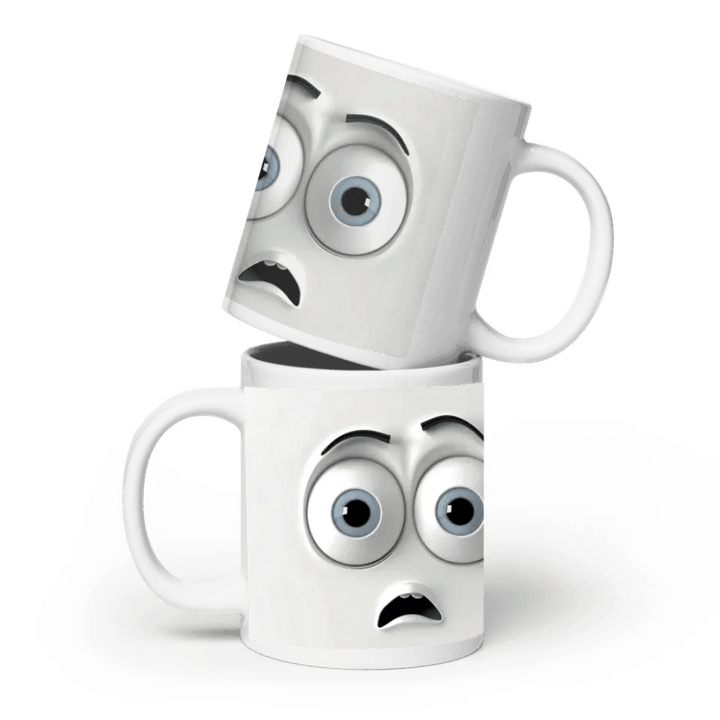 Custom 3D Surprised Face Mug - ARTFULANE