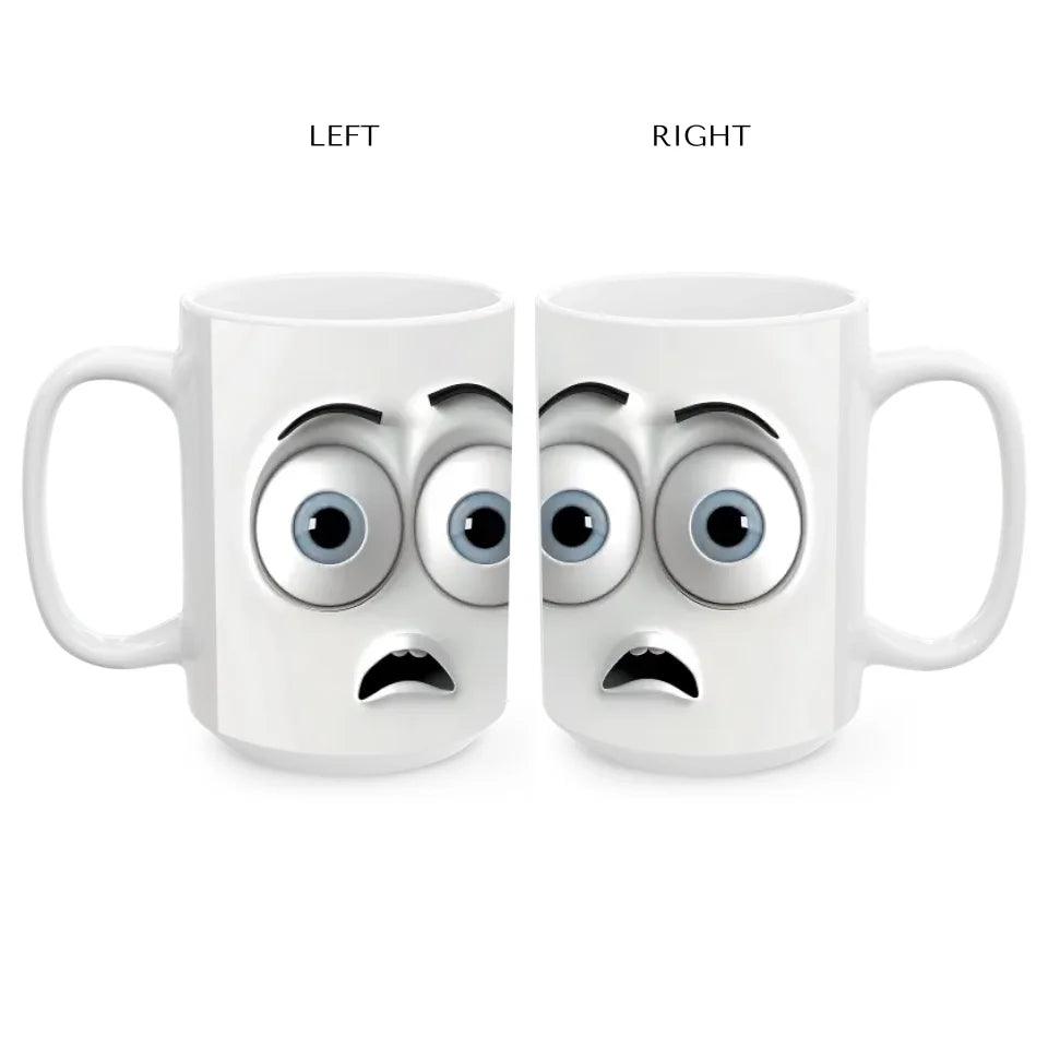 Custom 3D Surprised Face Mug - ARTFULANE