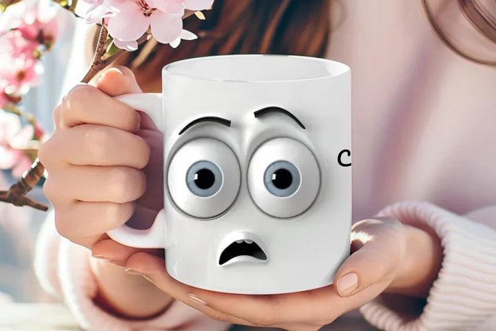 Custom 3D Surprised Face Mug - ARTFULANE