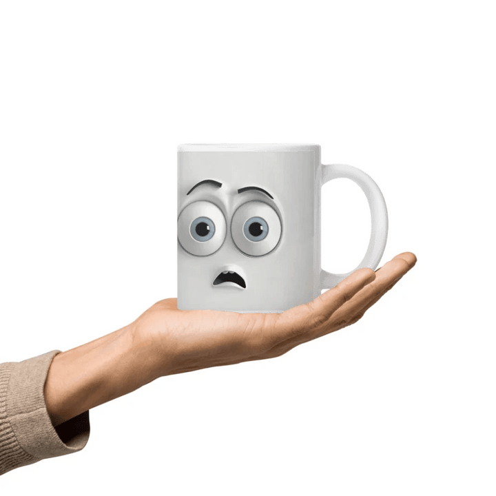 Custom 3D Surprised Face Mug - ARTFULANE