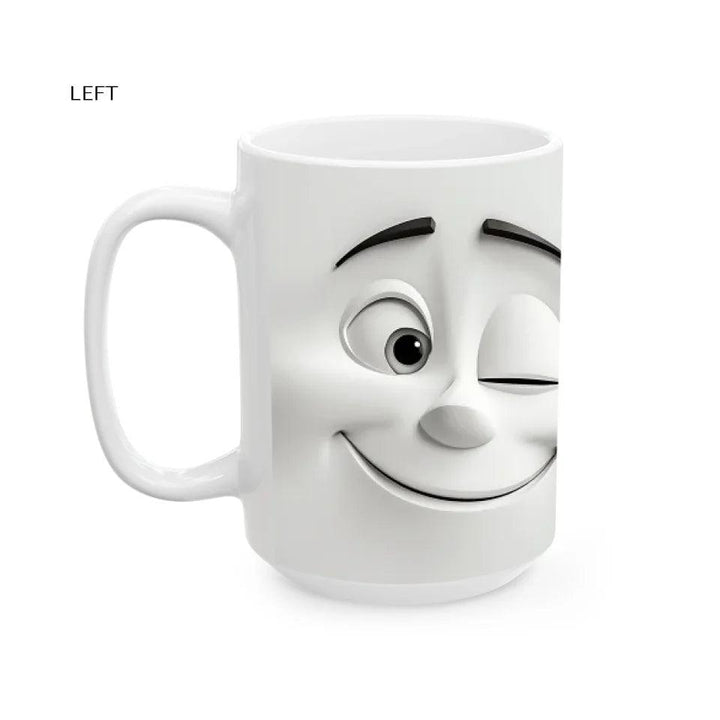 Custom 3D Winking Cartoon Face Mug - ARTFULANE