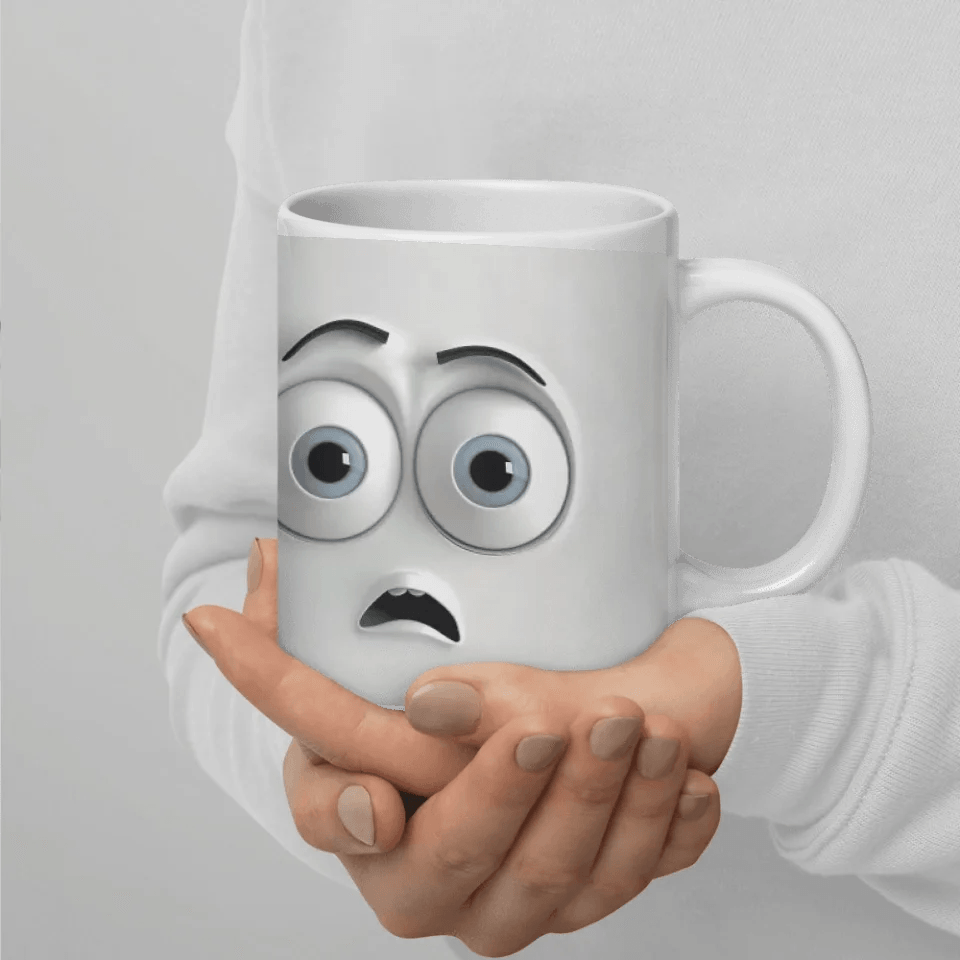 Custom 3D Surprised Face Mug - ARTFULANE